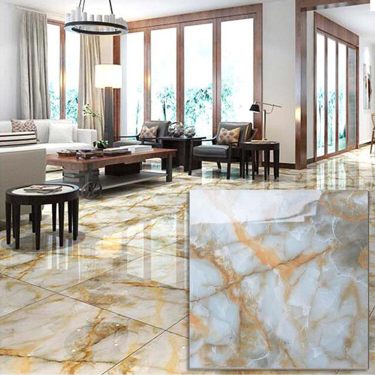 Brown Polished Ceramic Floor Tile