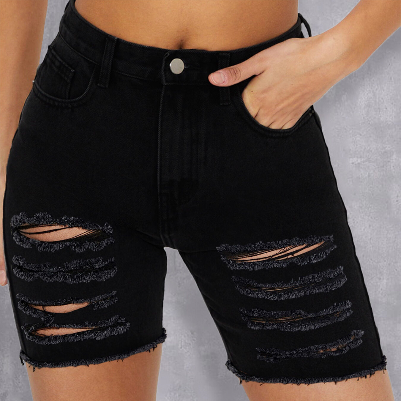 Black ripped shorts - maresan789