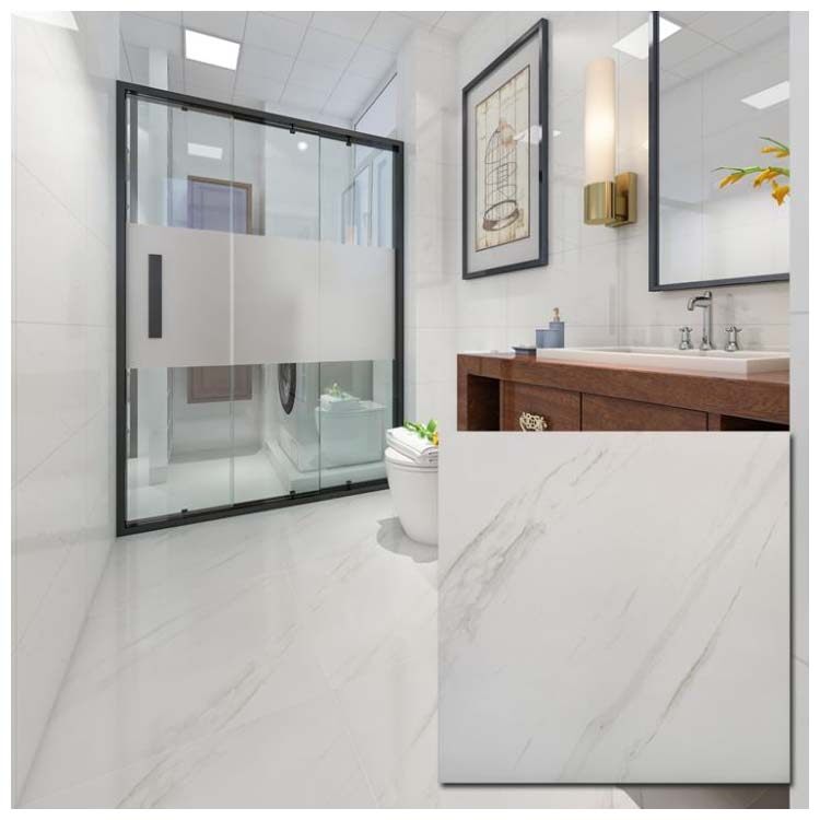 White Polished Ceramic Floor Tile