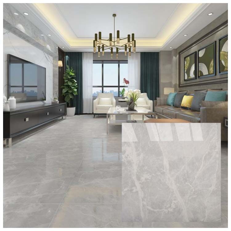 White Polished Ceramic Floor Tile