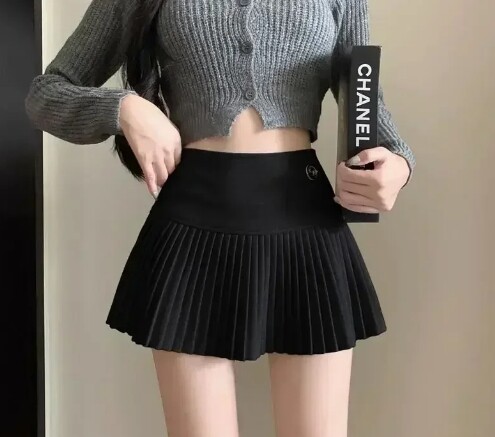 Woolen Pleated Skirt Women Korean Cute Sexy High Waist A-line Patchwork Extreme Mini Skirt Autumn Winter Vintage School