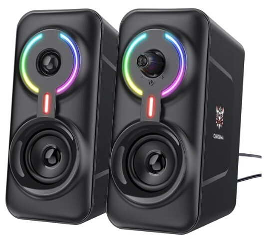 2pcs Portable Gaming Wired Speakers Bluetooth-Compatible Stereo LED Subwoofer Desktop Computer PC Laptop 3.5mm Jack Accessory