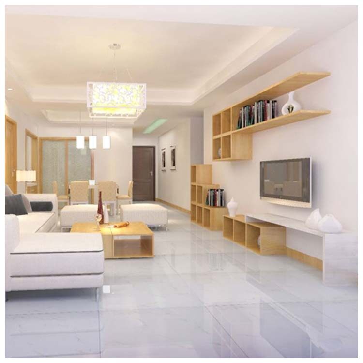 White Polished Ceramic Floor Tile