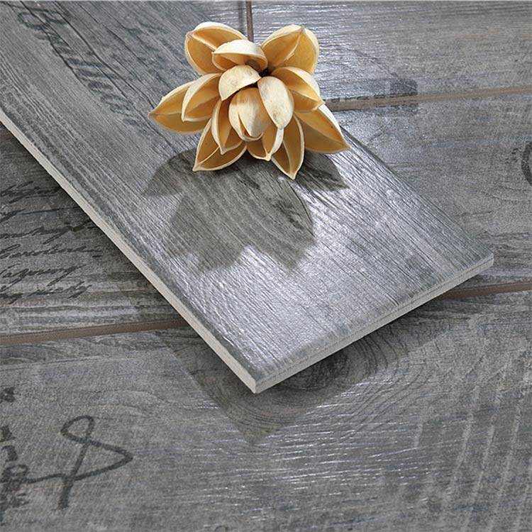 Beige Polished Ceramic Wood Tile