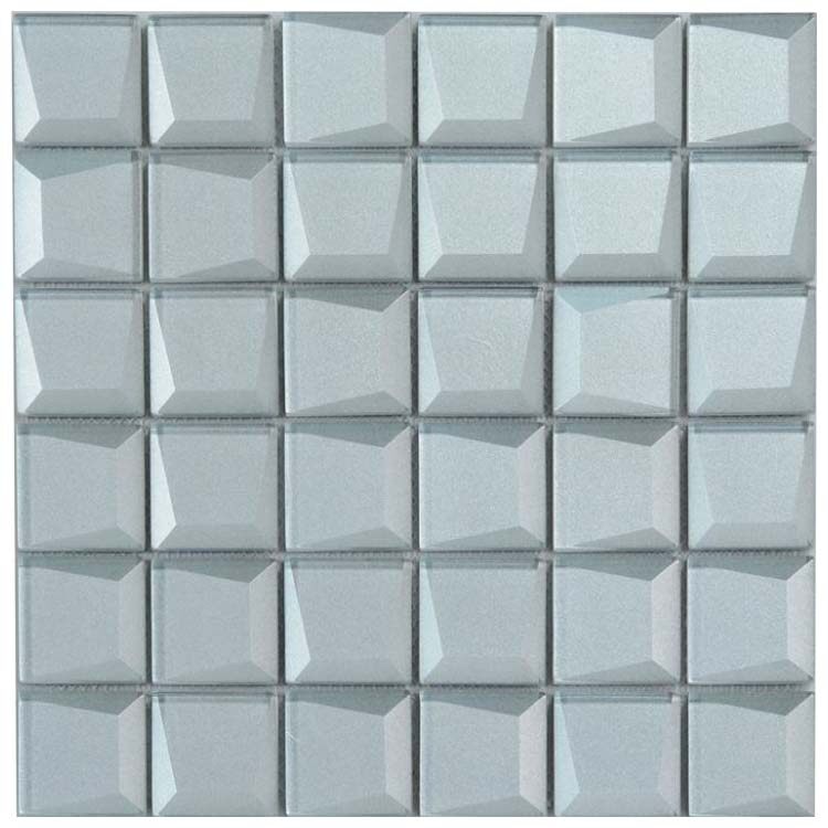 Dark Grey Polished Glass Mosaic Tile