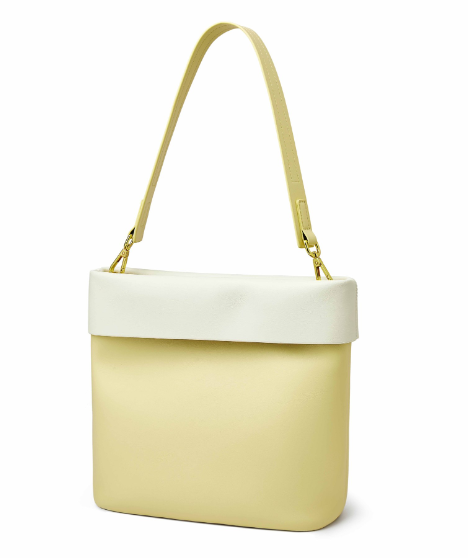 Large capacity flanged style cowhide material bucket bag