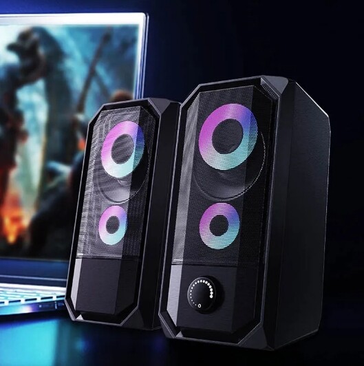 D22 aux 3.5mm stereo surround music RGB speakers sound bar for computer 2.0 PC home notebook TV loudspeakers