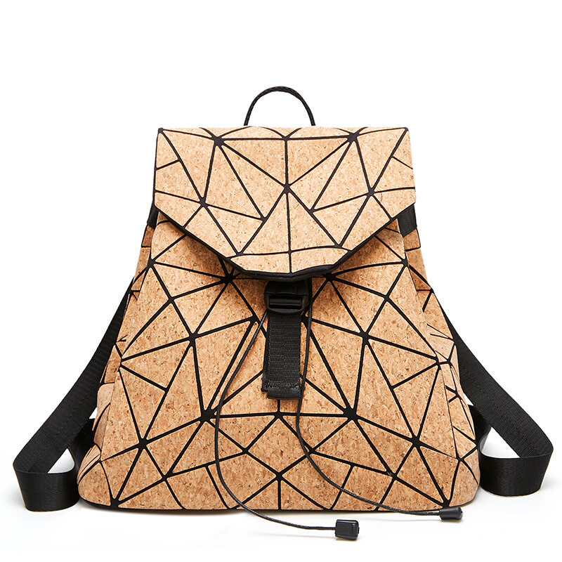 Geometric wood grain waterproof breathable shoulder bag