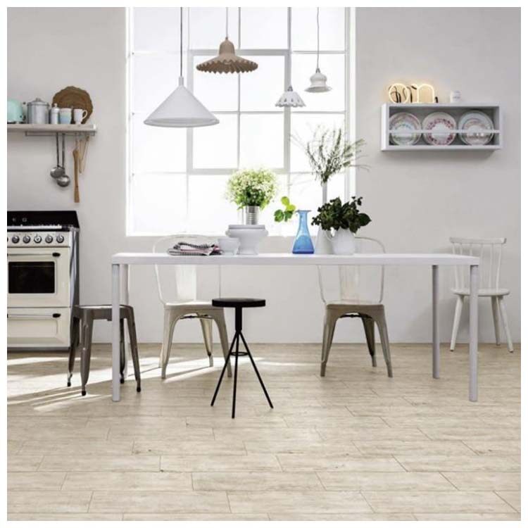 White Glazed Ceramic Wood Tile