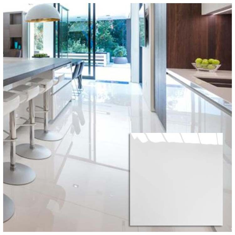 White Polished Ceramic Floor Tile