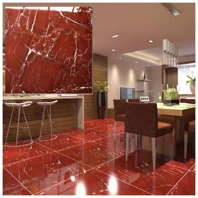 Red Polished Ceramic Floor Tile