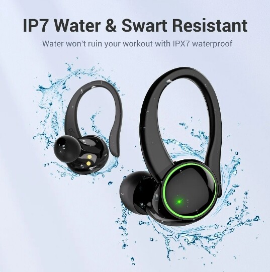 TWS Sports Earbuds Bluetooth 5.3 HIFI Bass Wireless Headphones LED Touch Hands-free Earphone Noise Cancelling Waterproof Headset