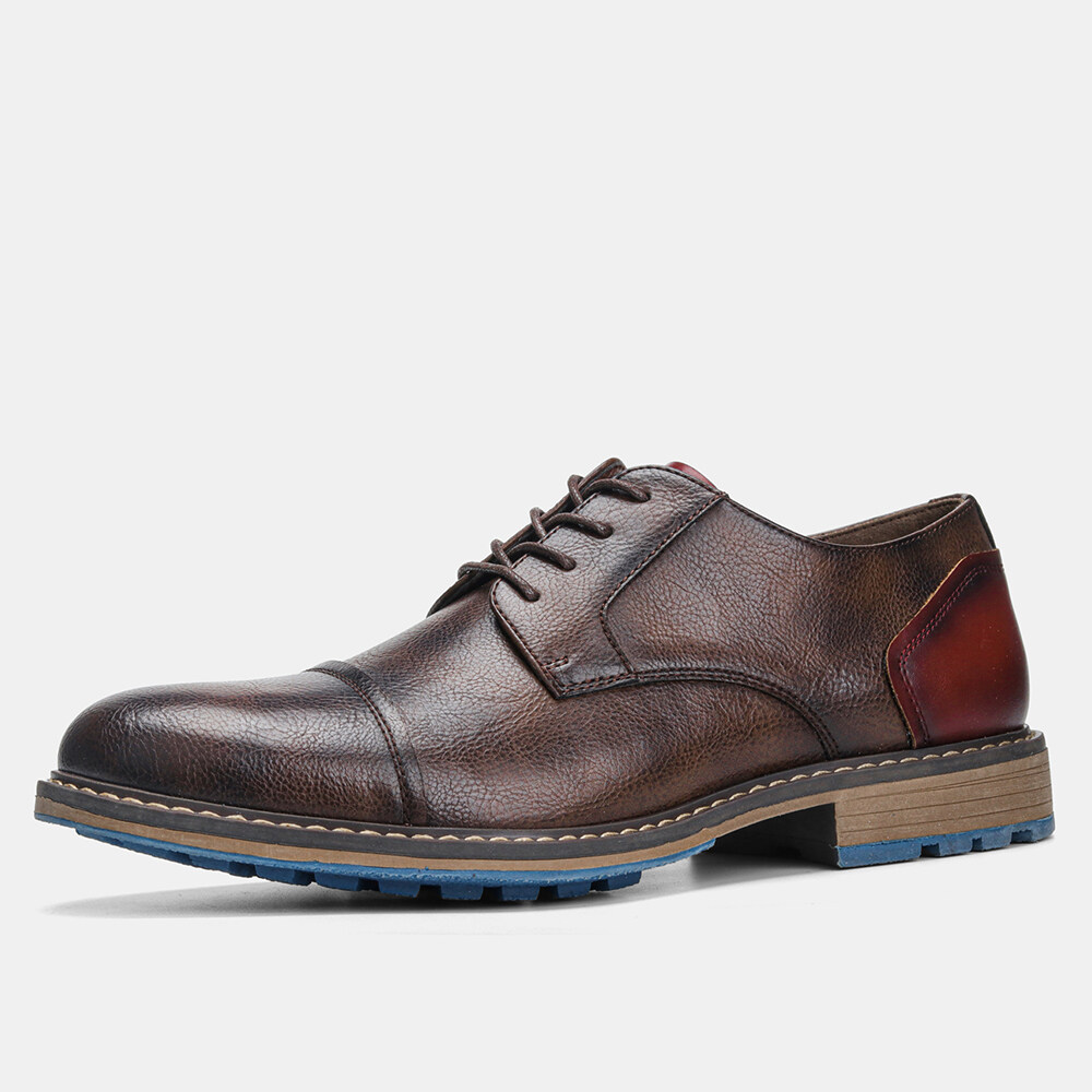 Men Leather Shoes Handmade Luxury Retro Casual Men's Derby Shoes