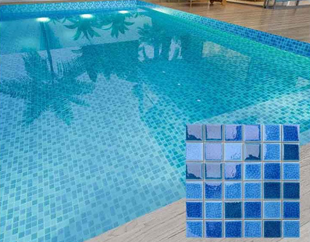 Blue Polished Ceramic Tile