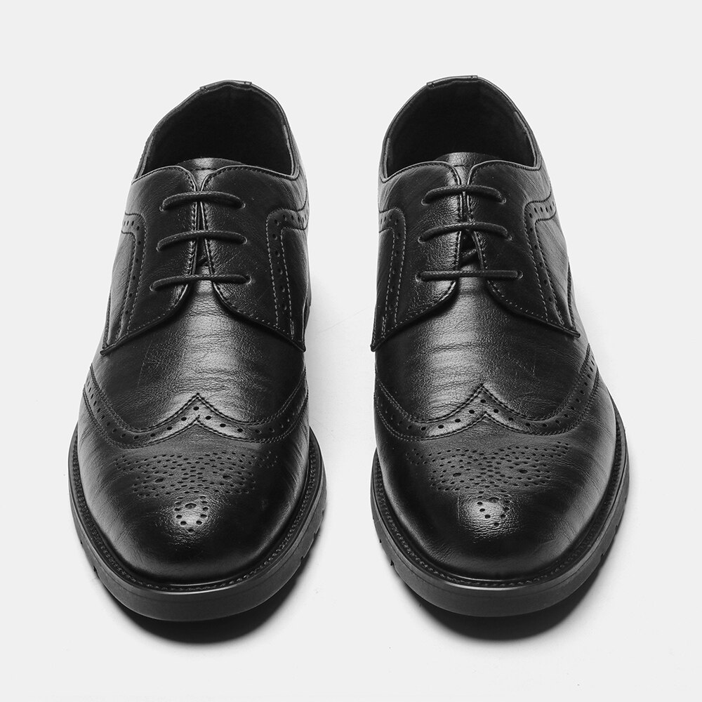 Brogue Men Dress Shoes Leather Luxury Brand Derby Wedding Shoes For Men