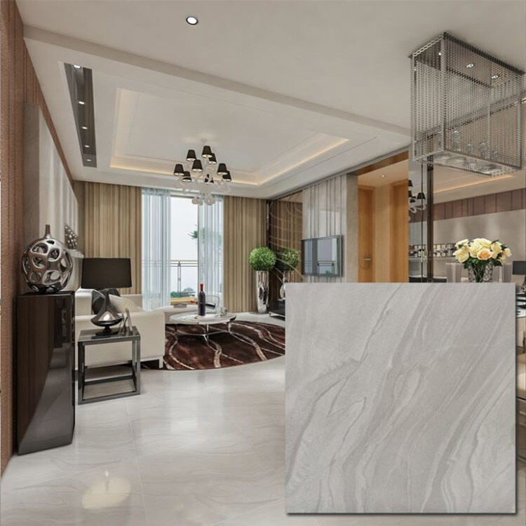 White Polished Ceramic Floor Tile