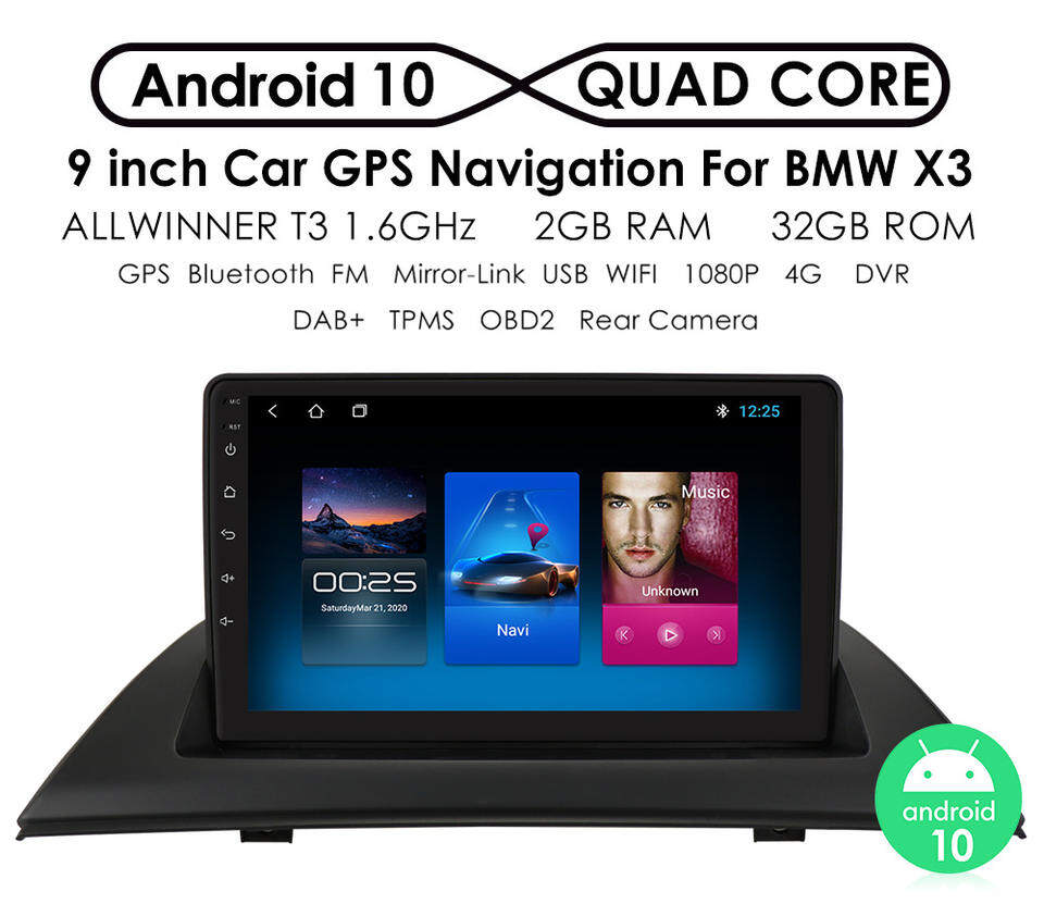 Large Screen navigation All-in-one Android Car 4G Carplay 4+64G GPS Positioning 9-inch Navigator 04-12 BMW-X3