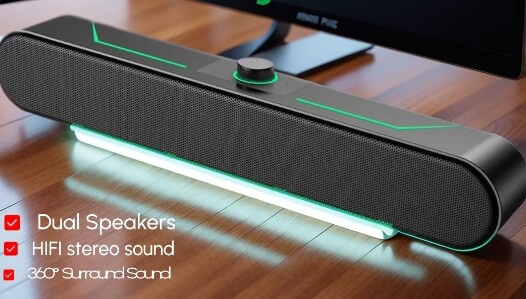 New Computer Speakers Game High Volume LED Light-emitting Desktop HIFI Stereo Speaker Bluetooth Speaker Caixa De Som Soundbar