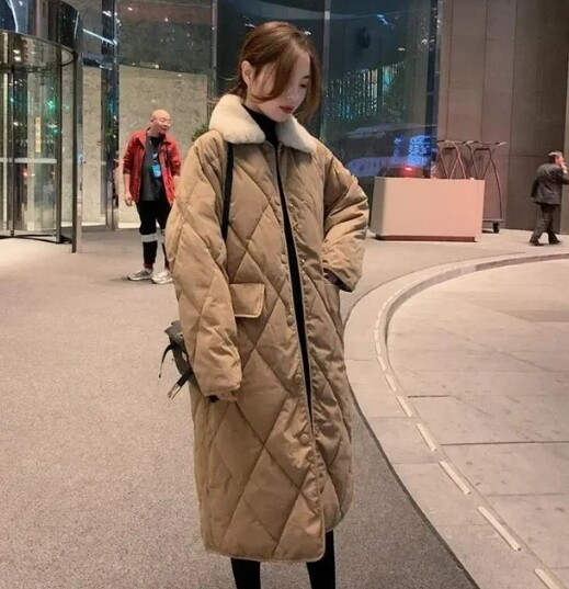 Ladies Fashion Warm Winter Coat Women Down Cotton Fur Collar Jacket Girls Casual Outerwear Jackets Female Black Clothes Vy2008