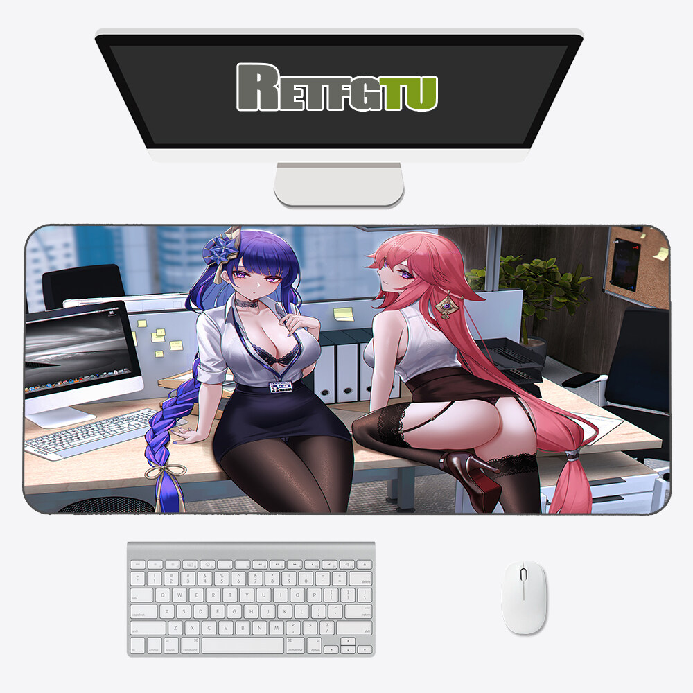 Genshin Impact Mouse Pads Extra Large Mouse Pad Anime Sexy with Breasts 90x40 Thick Keyboard Pad with Ass Gamer Mat