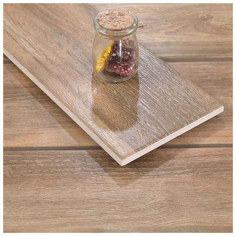 Beige Polished Ceramic Wood Tile