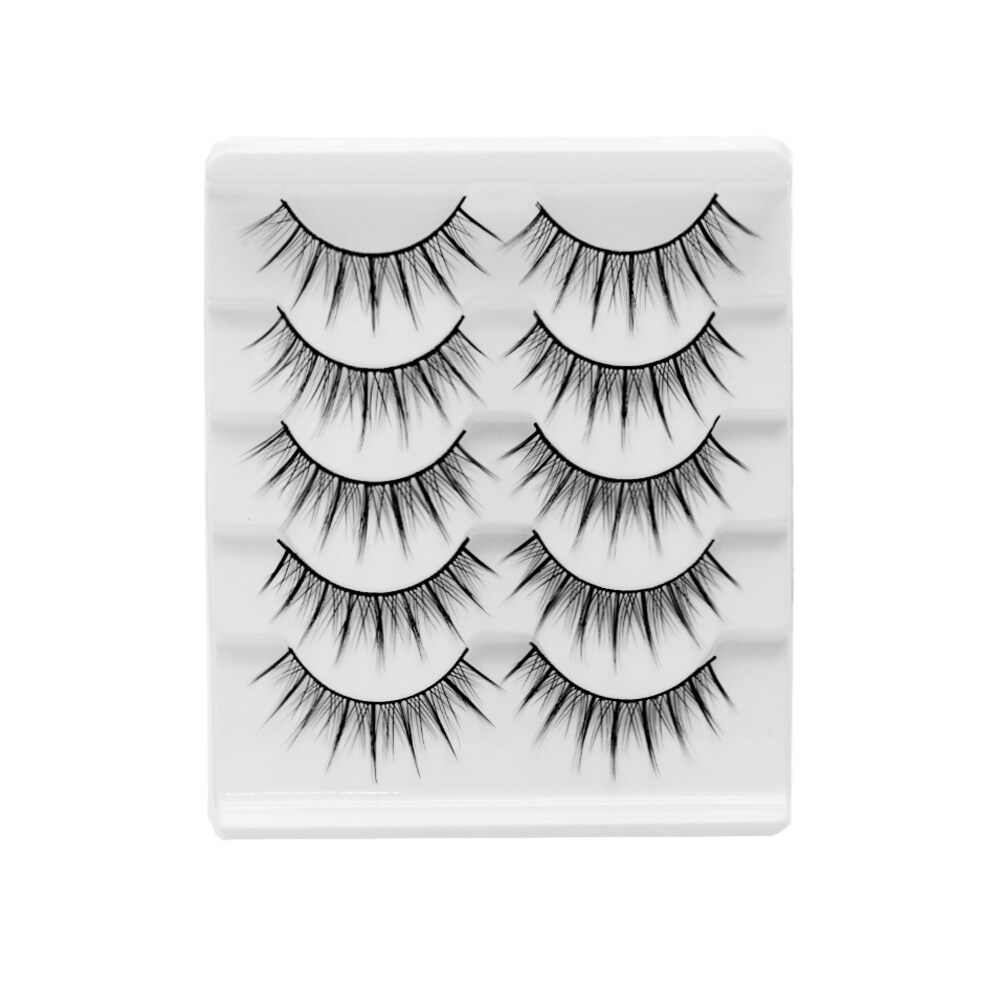 Manga Eyelashes 5 Pairs Lot Full Strip Reusable 3D Faux Mink - DMPL