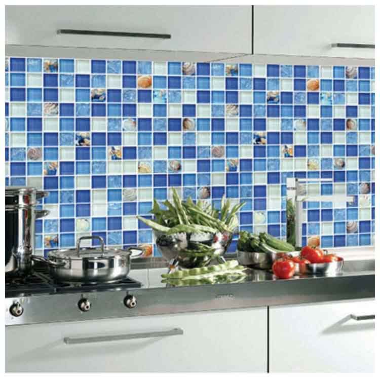 Green Polished Glass Mosaic Tile