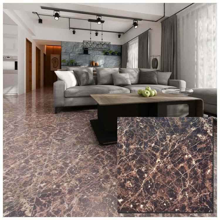 Brown Polished Ceramic Floor Tile