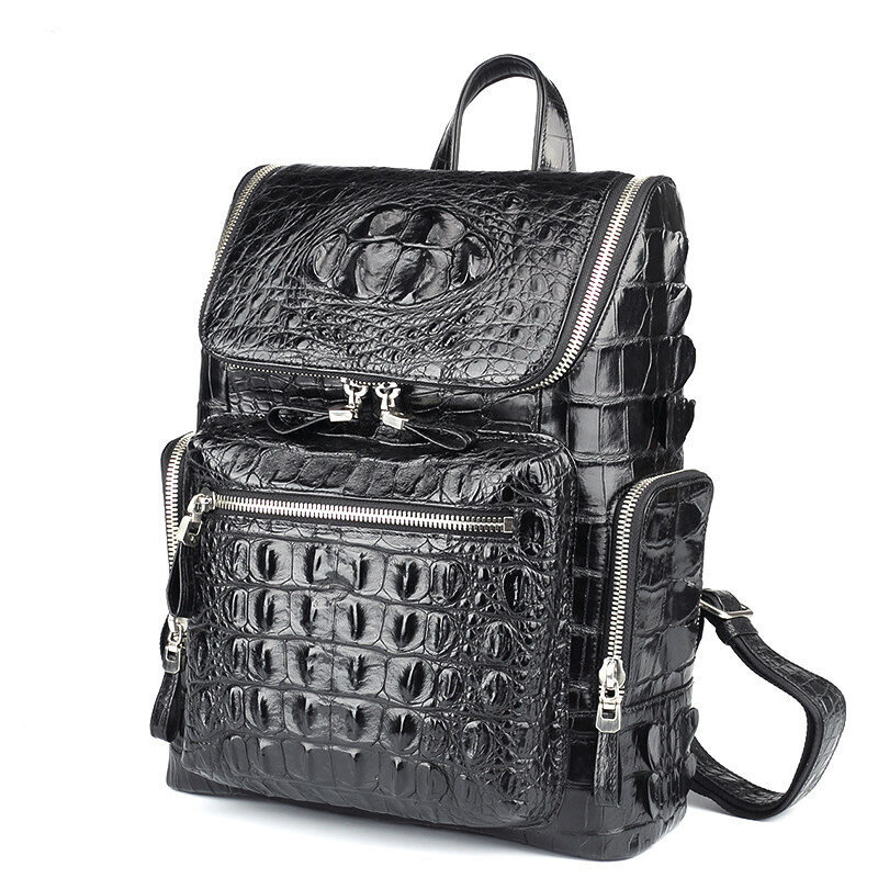 New England Backpack Wild Crocodile Black — Grey New York Grey New England