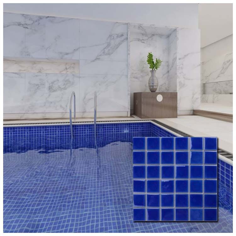 Blue Polished Ceramic Tile