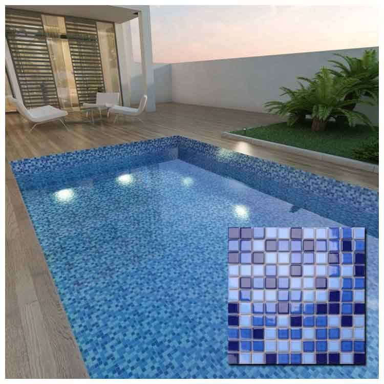 Blue Polished Ceramic Tile